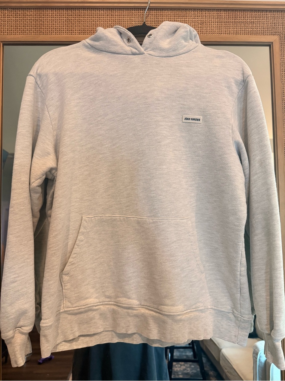 Joah Brown Pearl Grey Logo Patch Hoodie - Picture 3 of 11